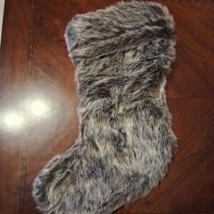Wondershop Faux Fur Stocking - Gray